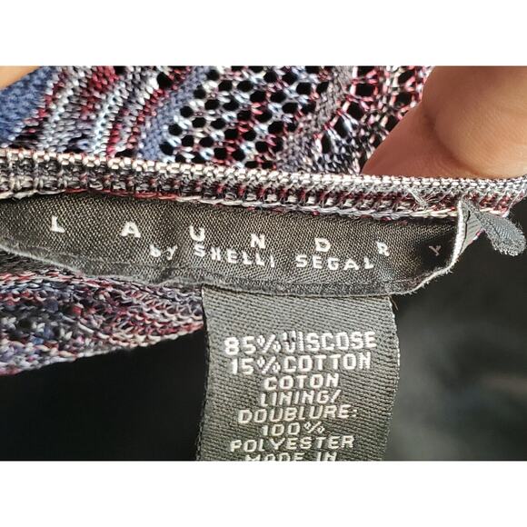 Laundry Women's Multicolor Viscose V-Neck Short Sleeve Knee Length Dress Large - Picture 9 of 13